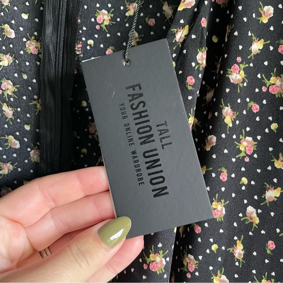 Asos Fashion Union Tall Tie Front Jumpsuit in Floral NWT - 4 Tall - Picture 4 of 9